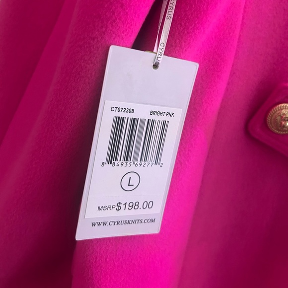 Cyrus Elegant Pink Women's Pea Coat - Picture 5 of 5